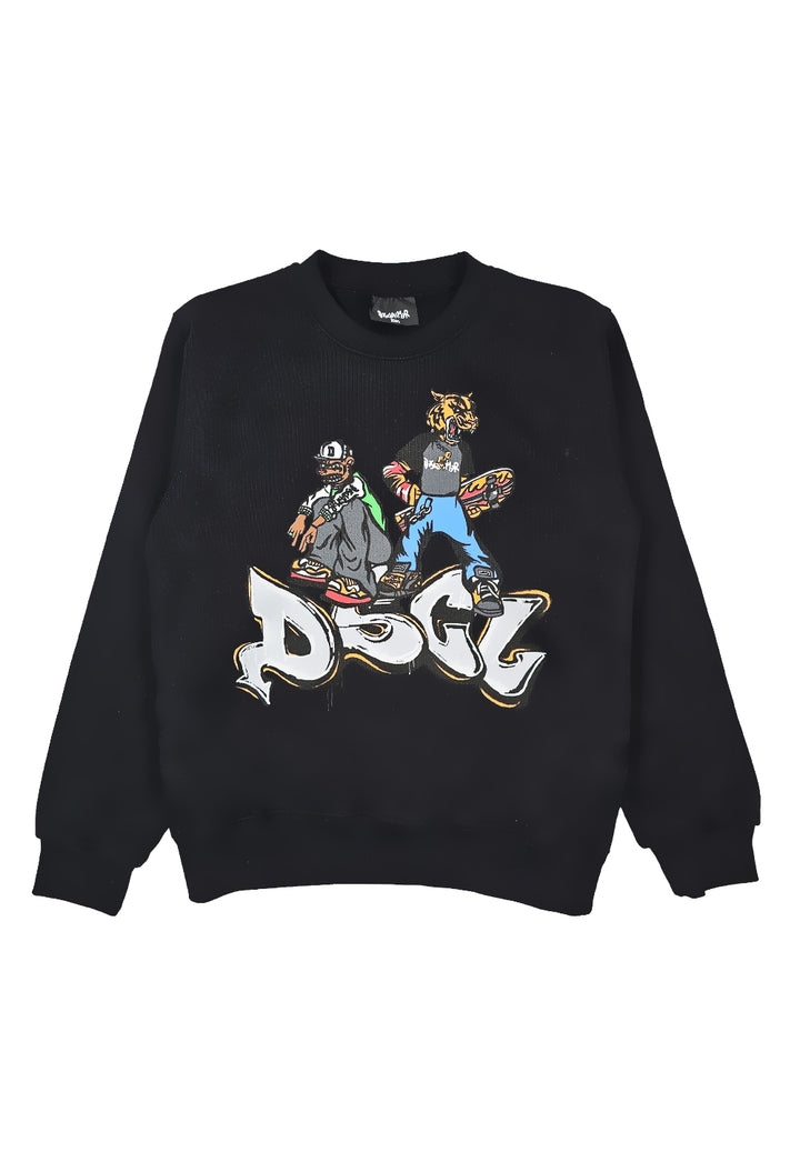Sudadera de cuello redondo negra para niño