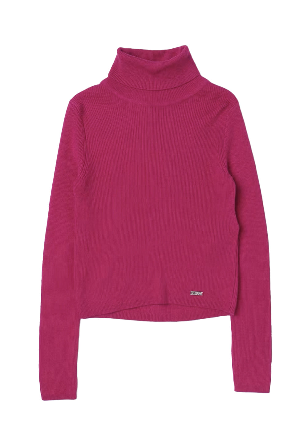 Pull col roulé fuchsia pour fille