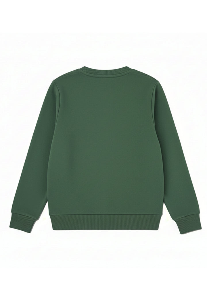 Sudadera de cuello redondo verde para niño