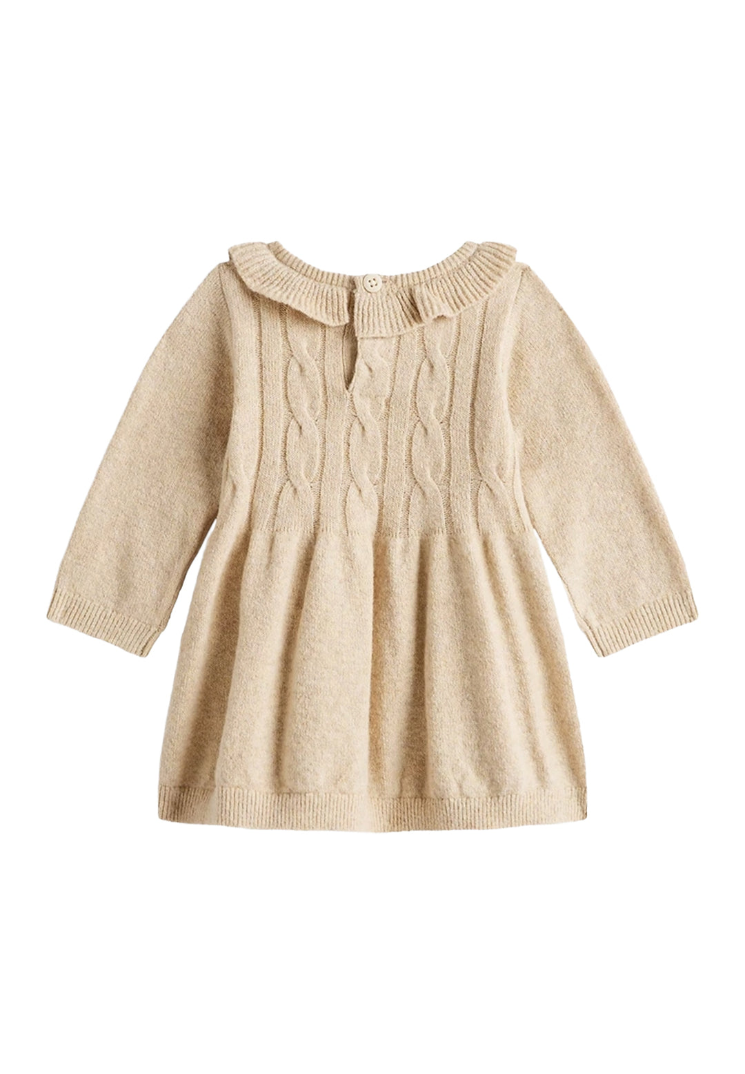Vestido de punto beige para bebé niña