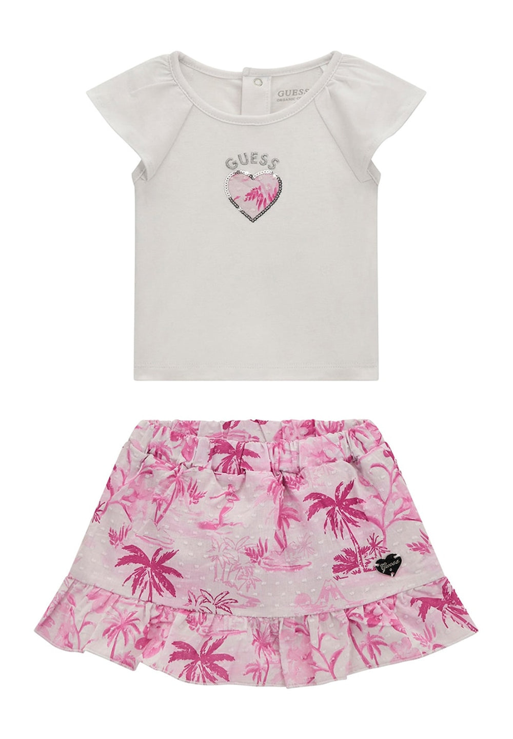 Conjunto blanco y rosa para recién nacida