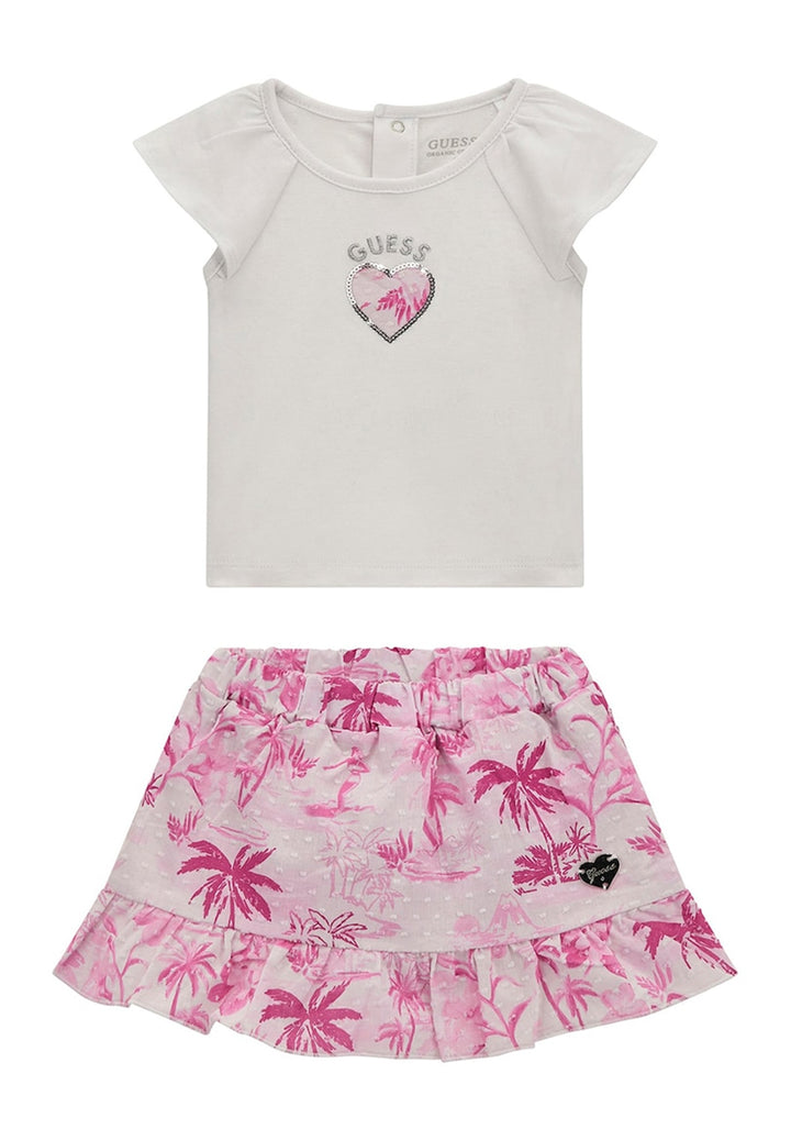 Conjunto blanco y rosa para recién nacida