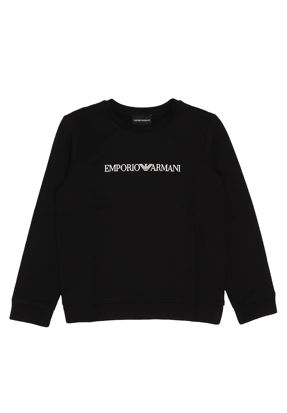 Sudadera negra de cuello redondo para niño