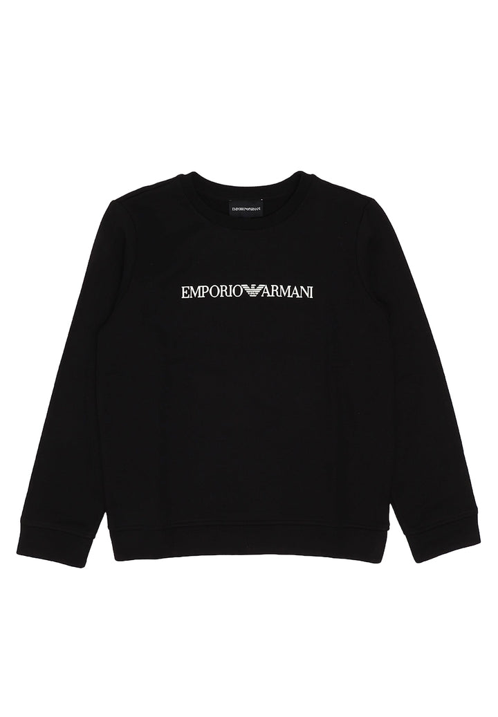 Sudadera negra de cuello redondo para niño