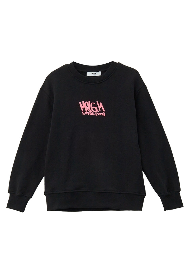 Black crew neck sweatshirt for girls