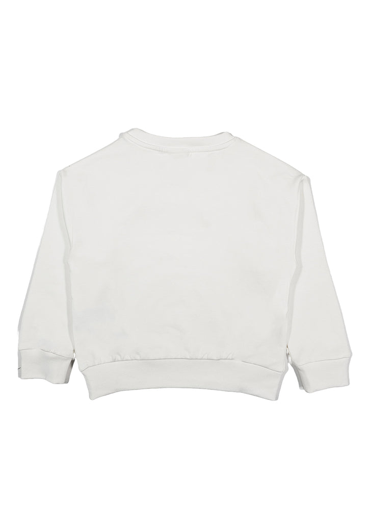 Weißes Sweatshirt mit Rundhalsausschnitt für Mädchen