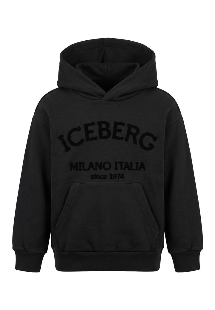 Felpa cappuccio nera per bambino