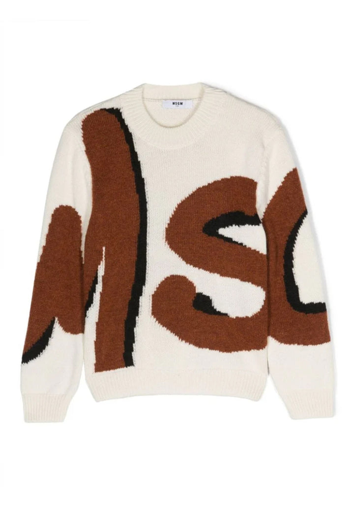 Cremefarbener Pullover für Mädchen