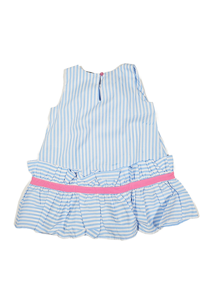 Robe blanche et bleu clair pour fille