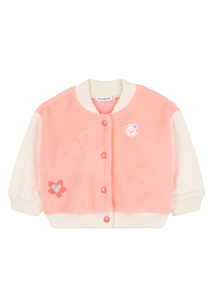 Creme-rosa Strickjacke für Mädchen