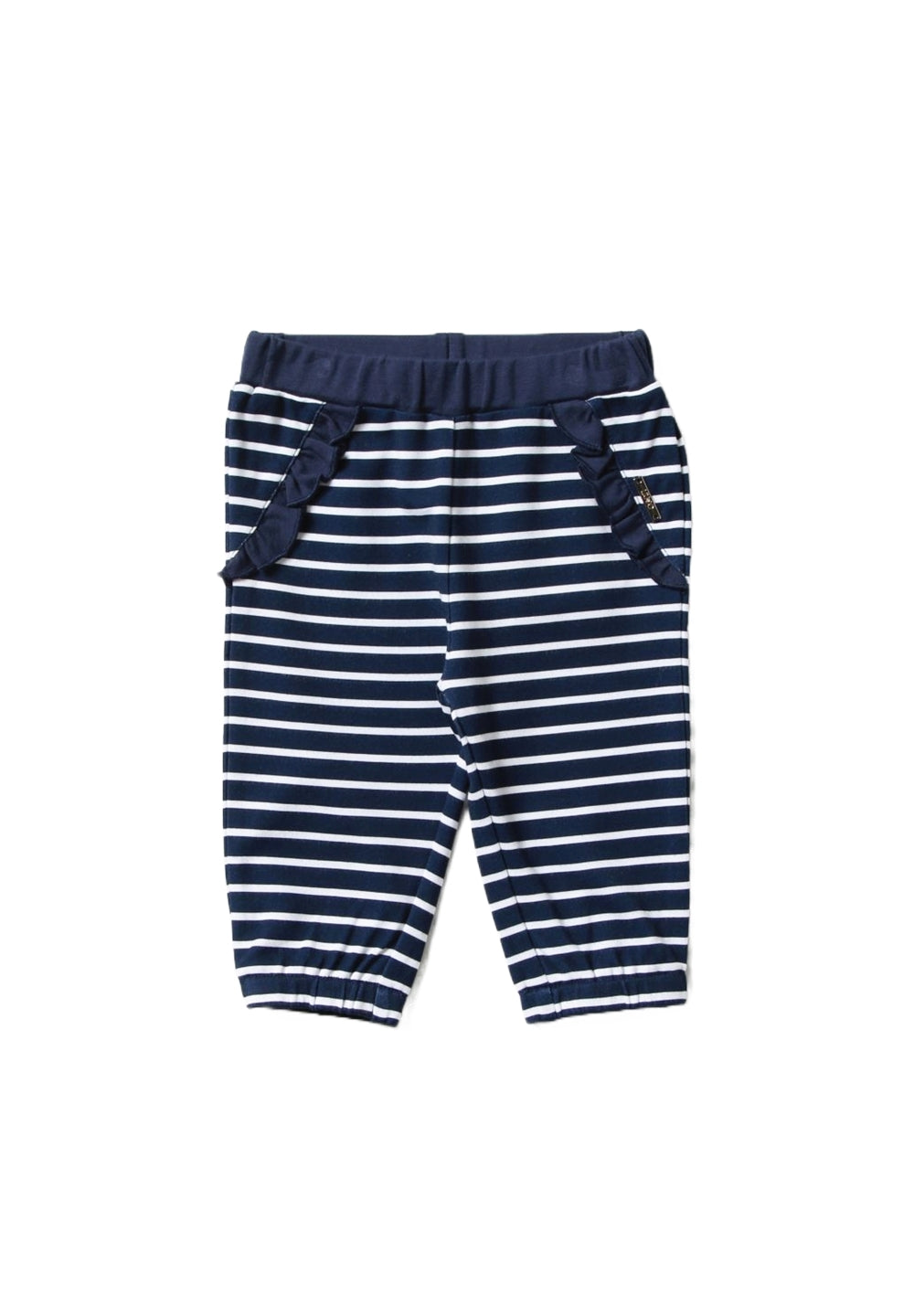 Pantalon de survêtement bleu et blanc pour bébé fille