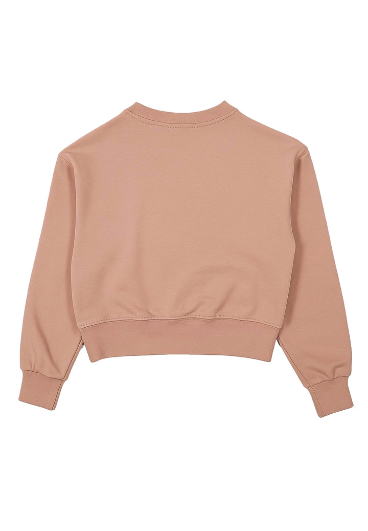 Sudadera de cuello redondo rosa para bebé niña