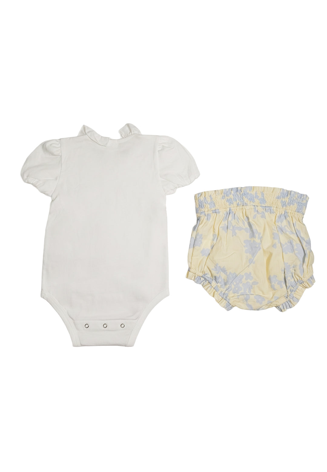 Tenue blanche et jaune pour bébé fille nouveau-née