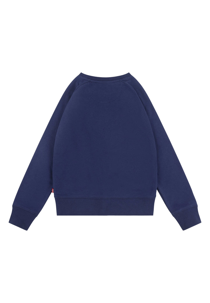 Sudadera de cuello redondo azul para niña