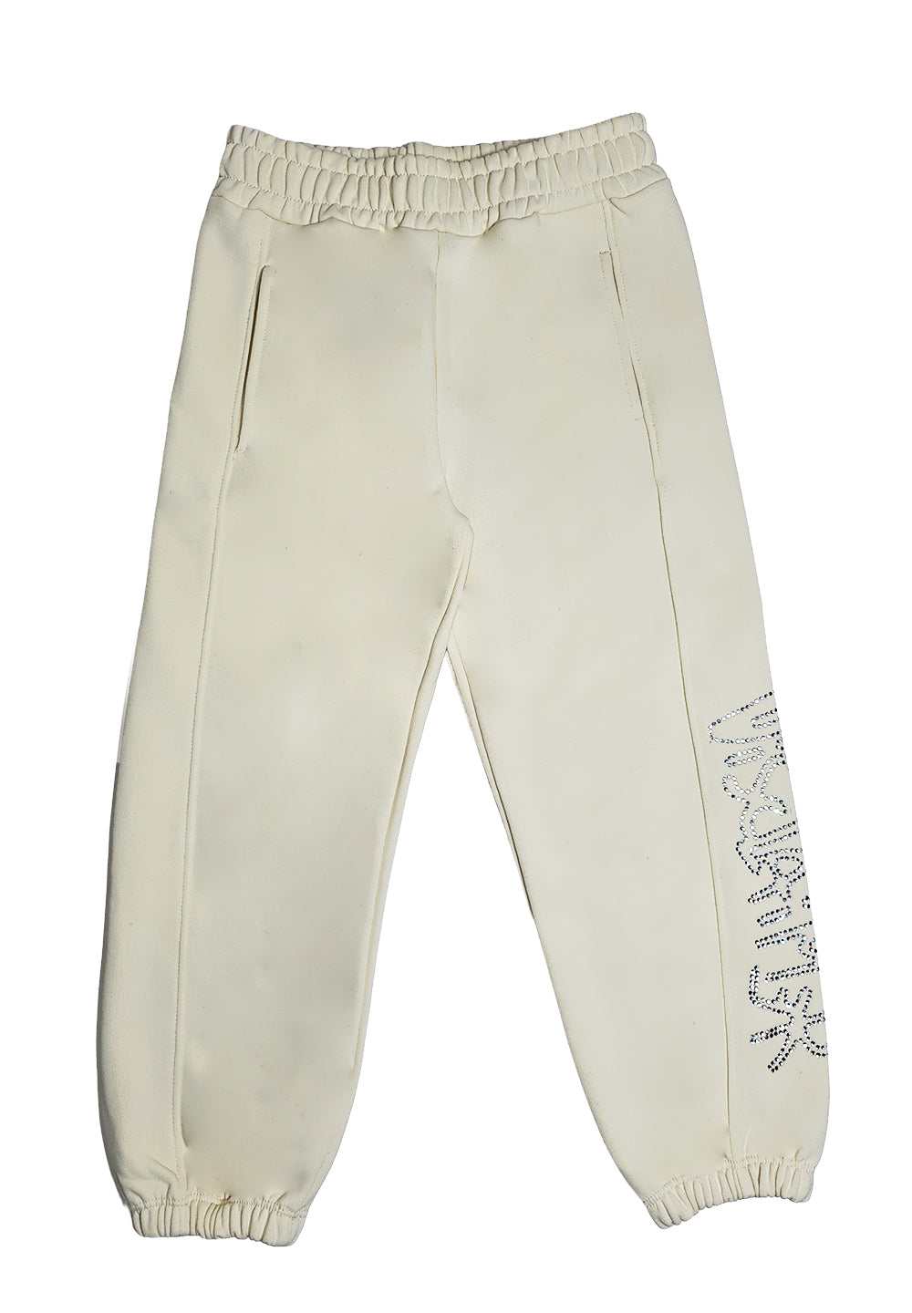 Pantalón de chándal crema para niña
