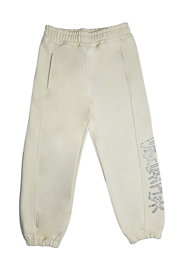 Pantalón de chándal crema para niña
