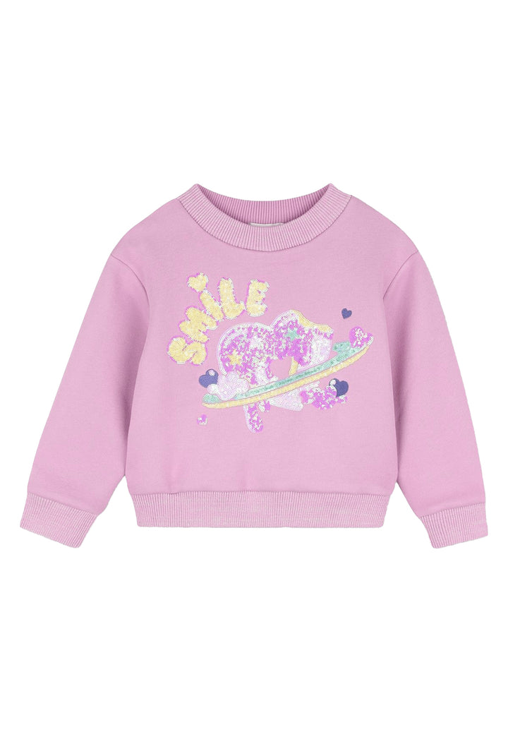Lila Rundhals-Sweatshirt für Mädchen