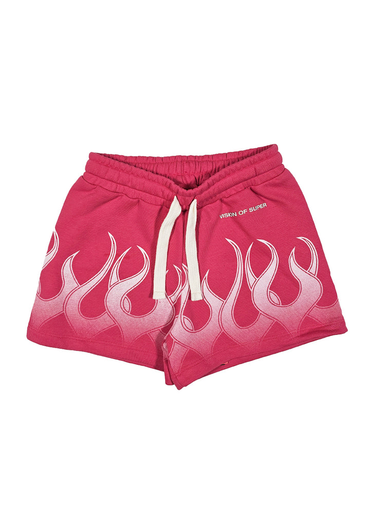 Cropped fuchsia sweatshirt for girls