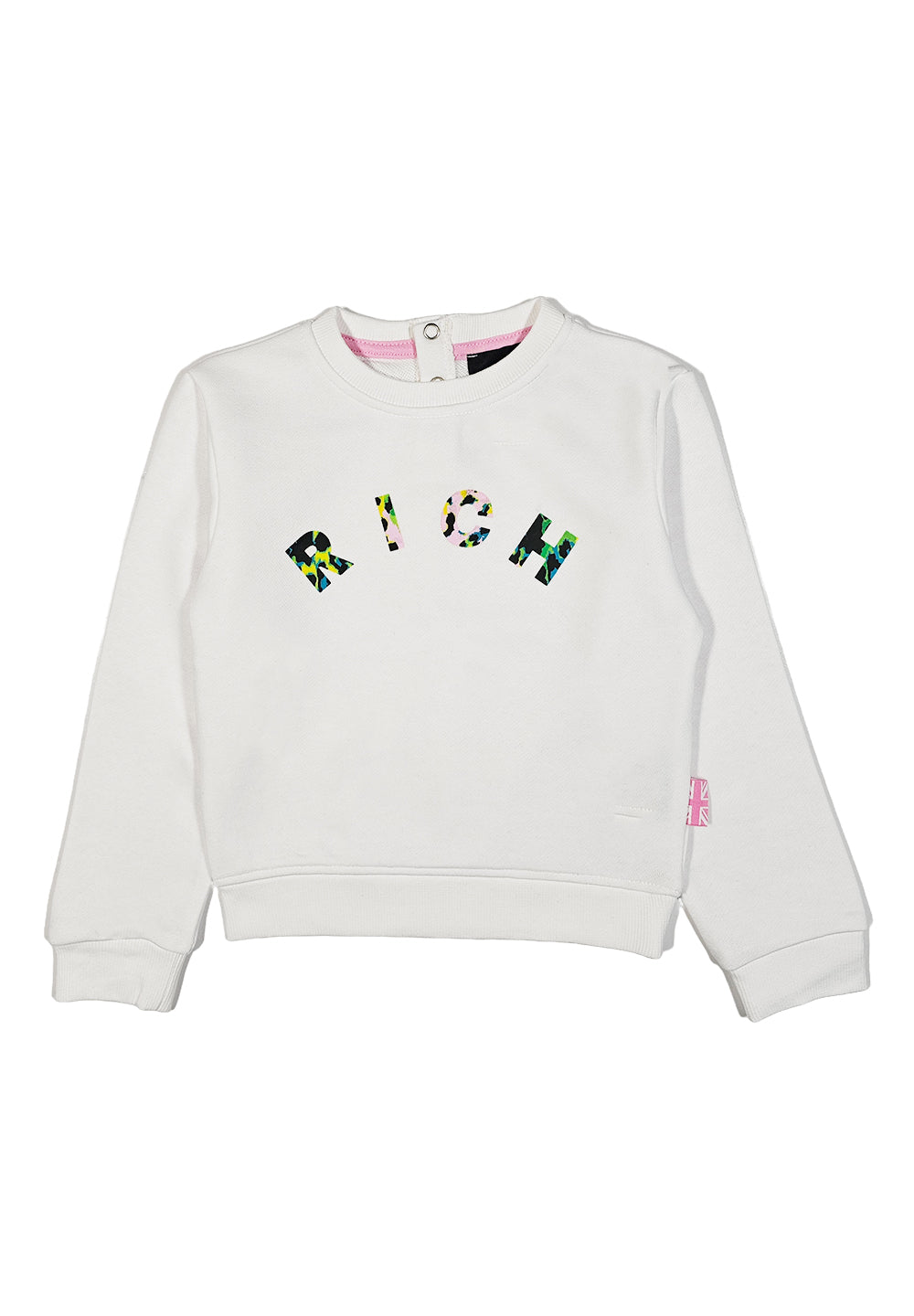 Weißes Sweatshirt mit Rundhalsausschnitt für Mädchen
