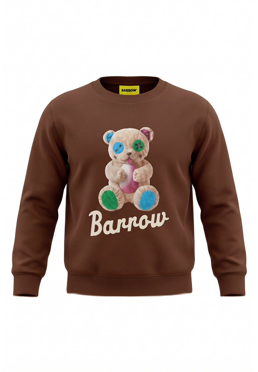 Felpa girocollo marrone scuro unisex