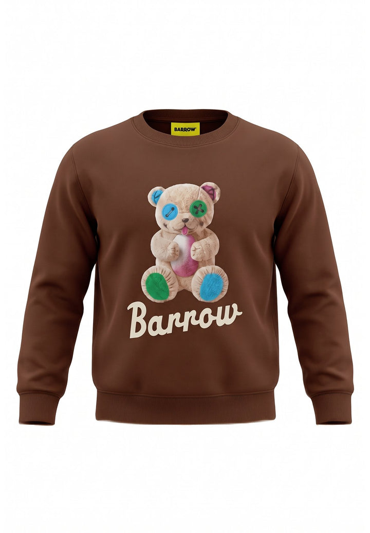 Felpa girocollo marrone scuro unisex