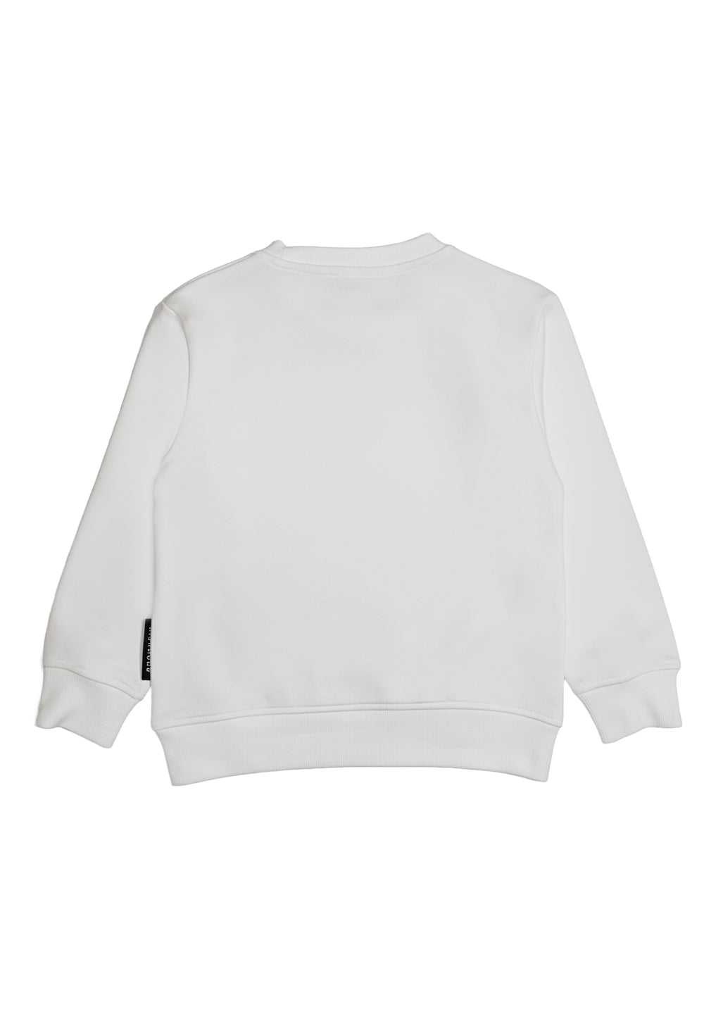 Sudadera blanca de cuello redondo para niño