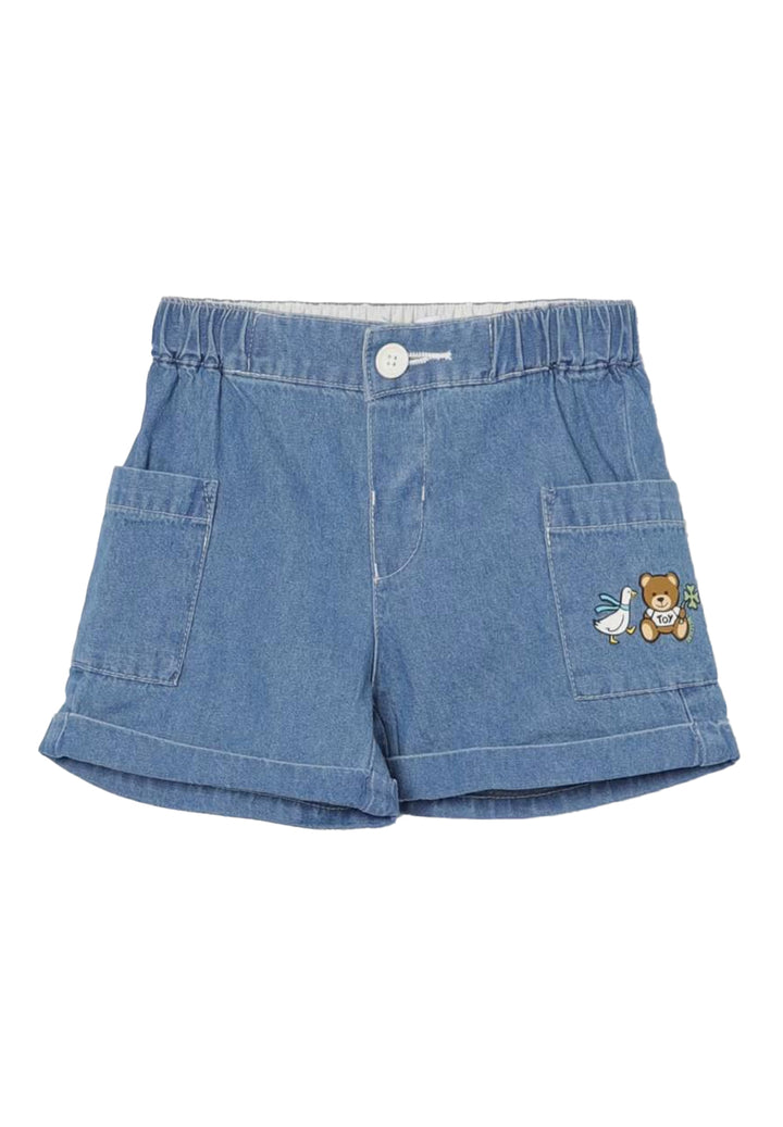 Short en jean bleu pour bébé fille