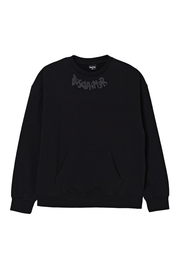 Schwarzes Sweatshirt mit Rundhalsausschnitt für Kinder