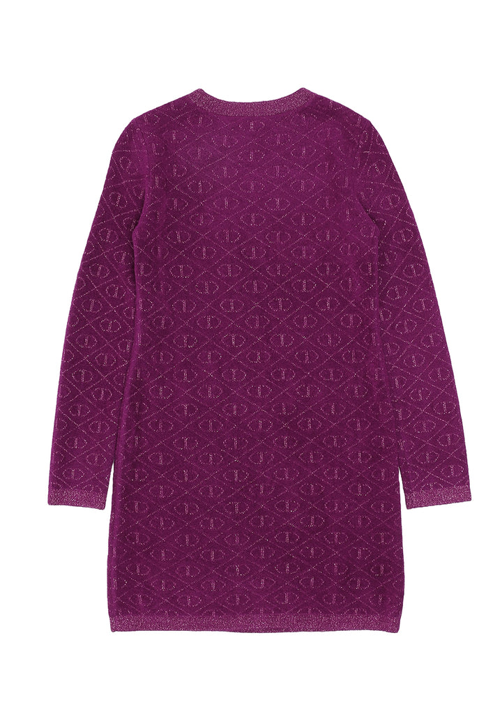 Vestido de punto fucsia para niña