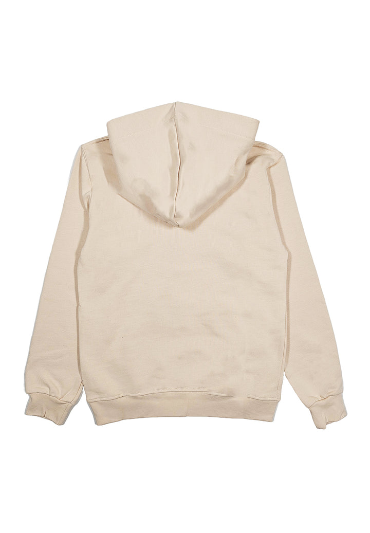 Beige hooded sweatshirt for kids