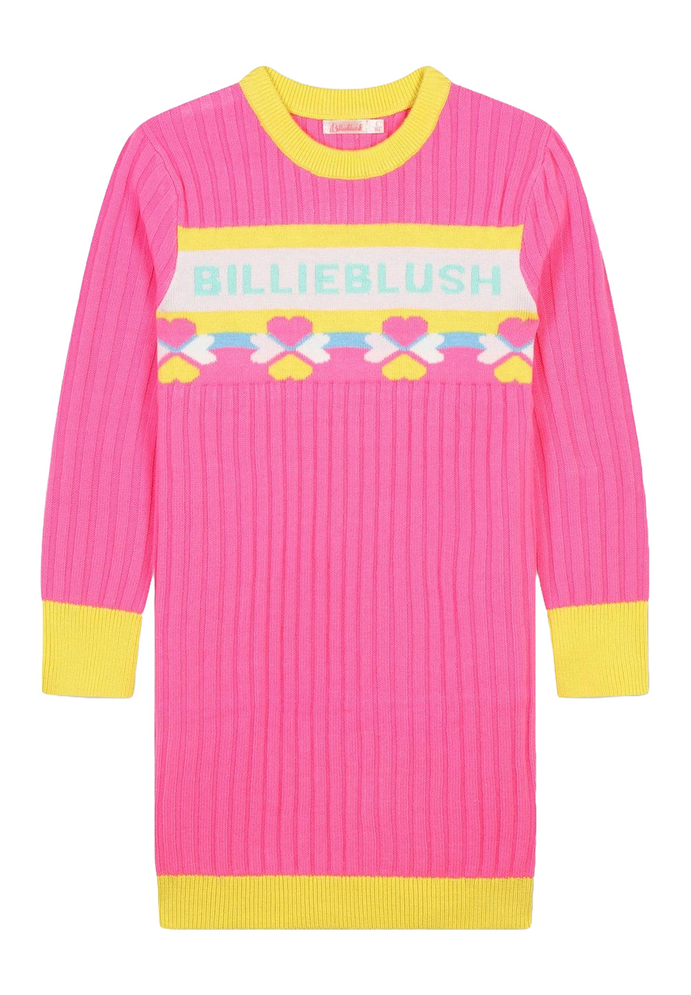 Fuchsia knit dress for baby girl