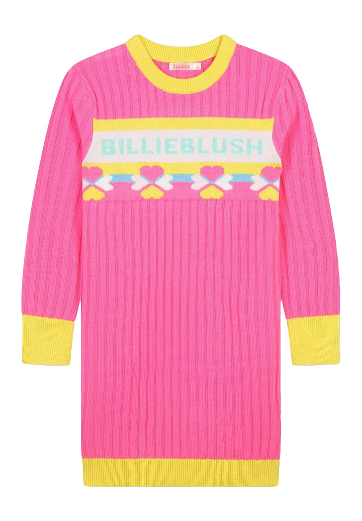 Fuchsia knit dress for baby girl