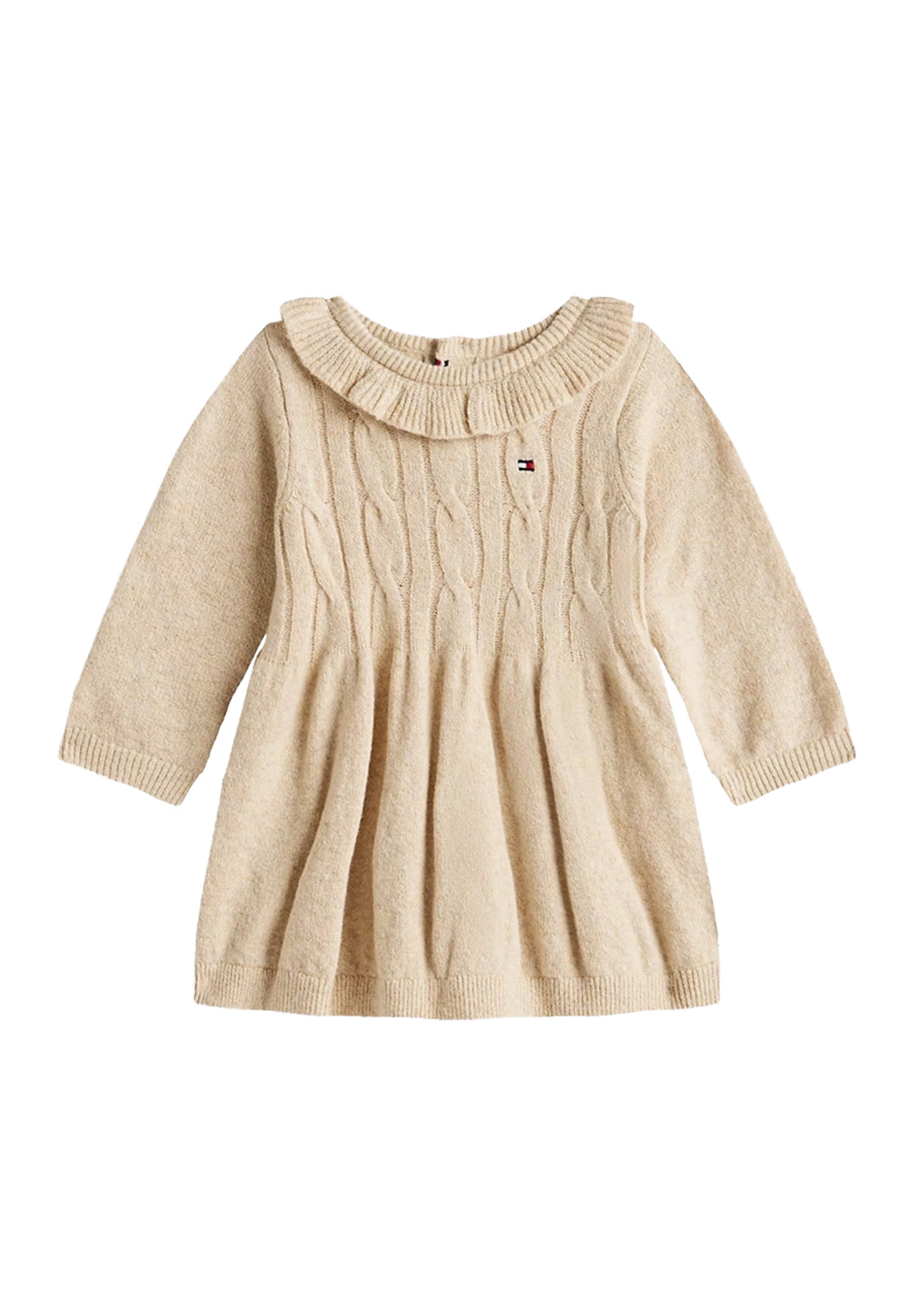 Vestido de punto beige para bebé niña