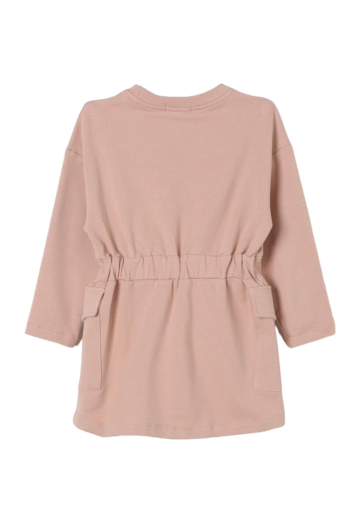 Pink sweatshirt dress for baby girl
