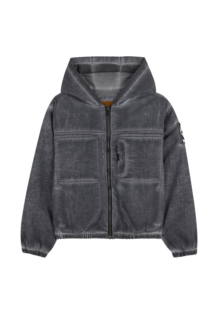 Gray windbreaker for boy