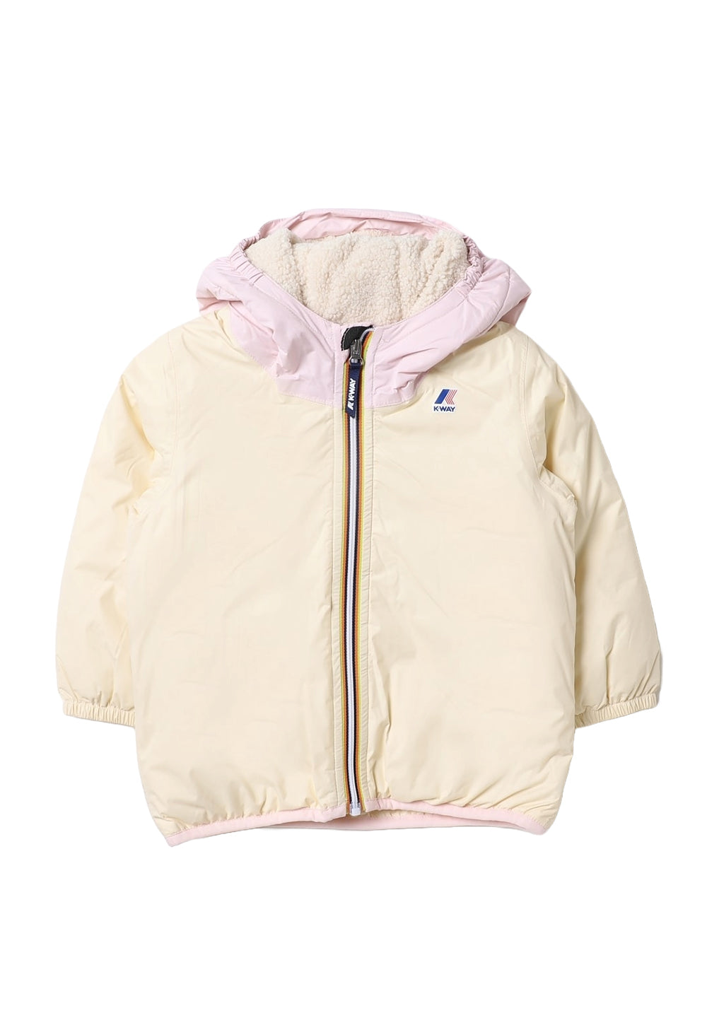 Cream and pink baby girl jacket