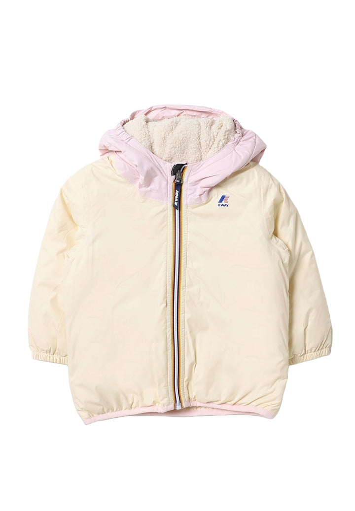Cream and pink baby girl jacket