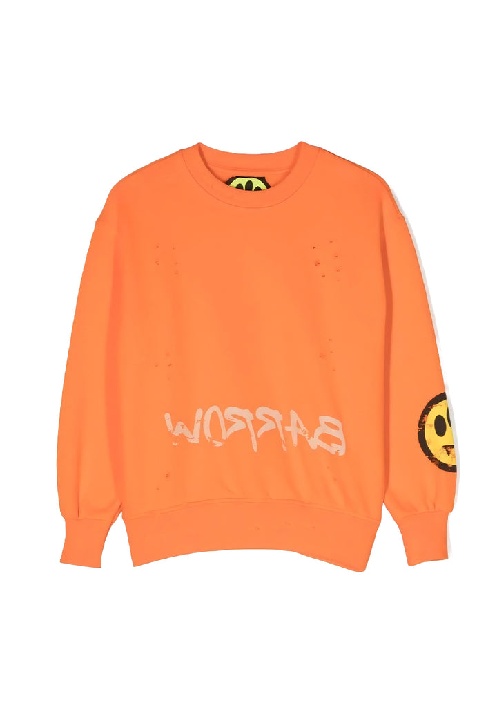 Sweat-shirt orange à col rond pour enfant