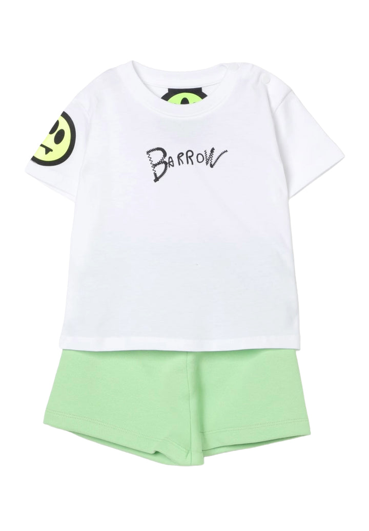 Weiß-grünes Outfit für neugeborenes Mädchen