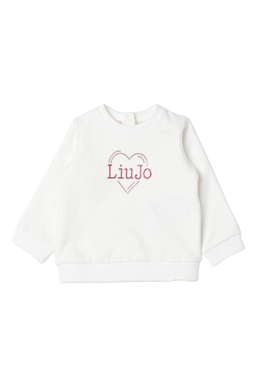 Sudadera blanca de cuello redondo para bebé niña