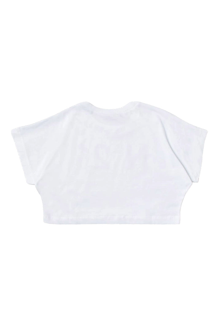 T-shirt court blanc pour fille