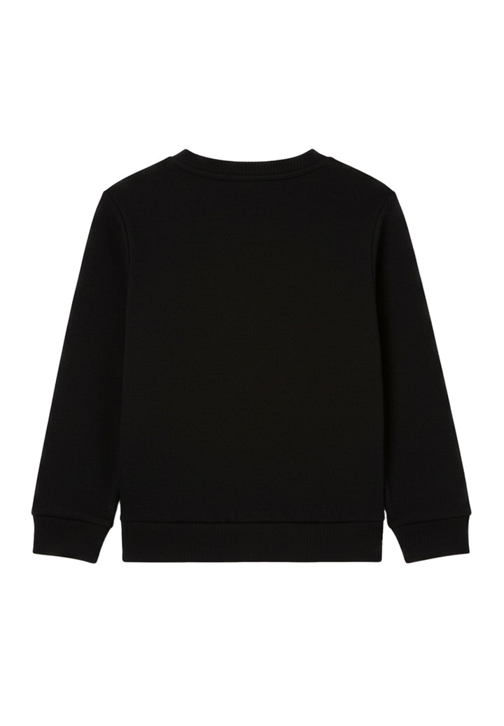 Sudadera negra de cuello redondo para niño