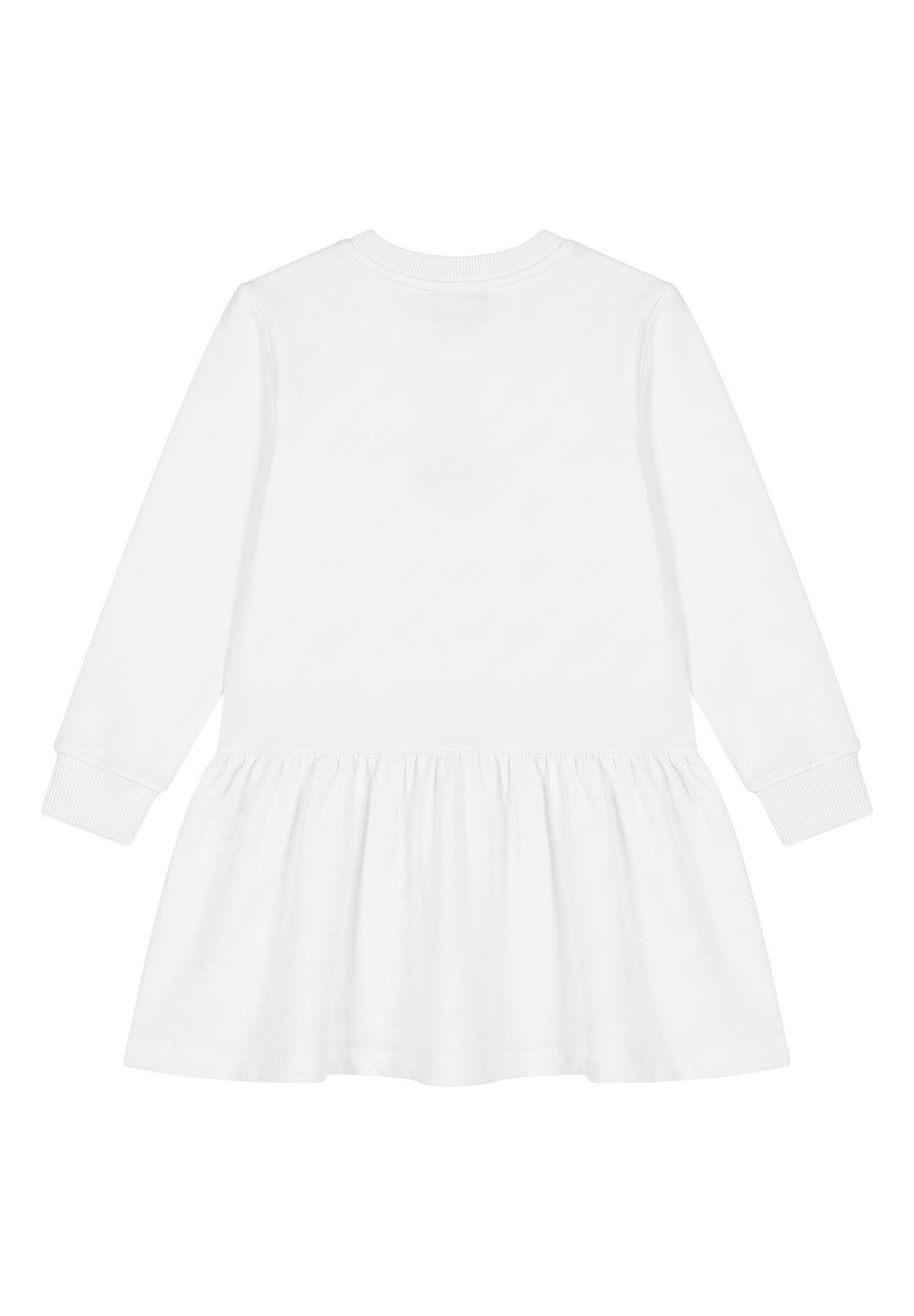 White sweatshirt dress for baby girl