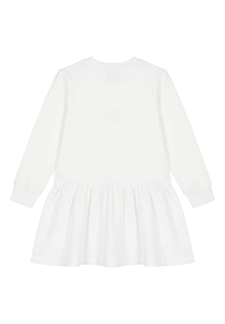 White sweatshirt dress for baby girl
