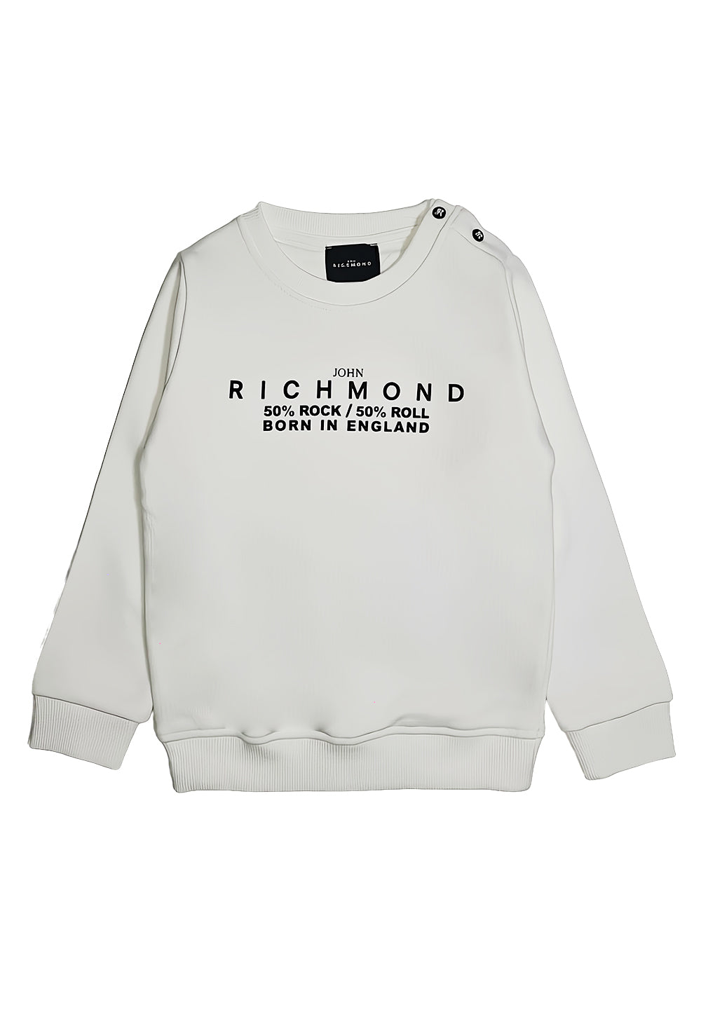 Sweat-shirt blanc à col rond pour nouveau-nés