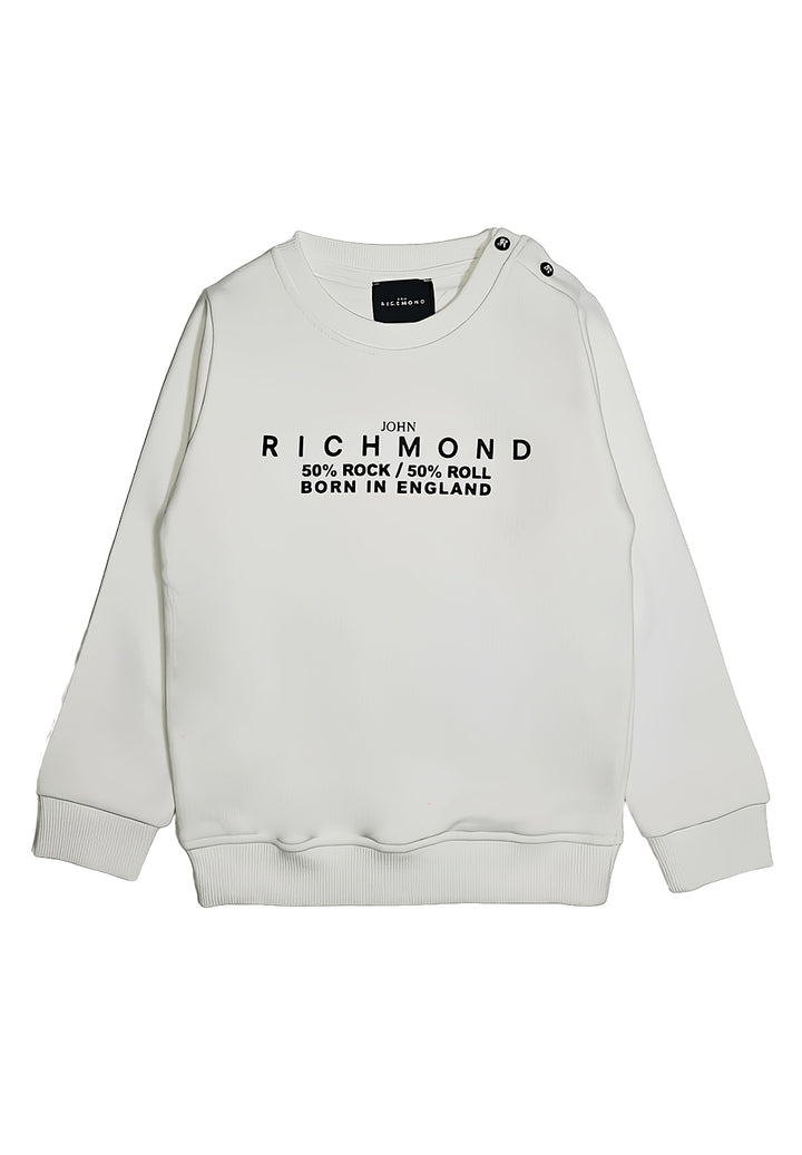 Sweat-shirt blanc à col rond pour nouveau-nés