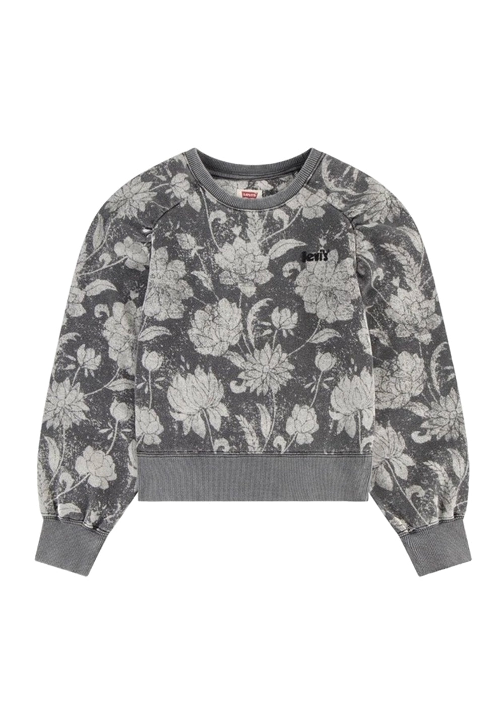 Sweat-shirt ras du cou gris pour fille