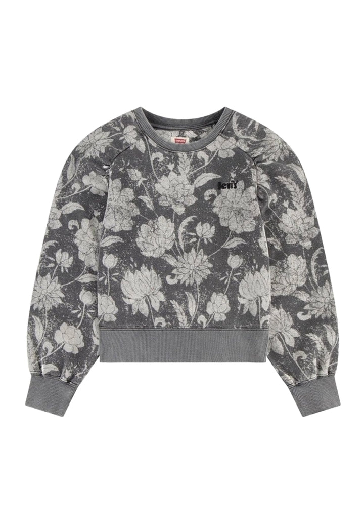 Sweat-shirt ras du cou gris pour fille