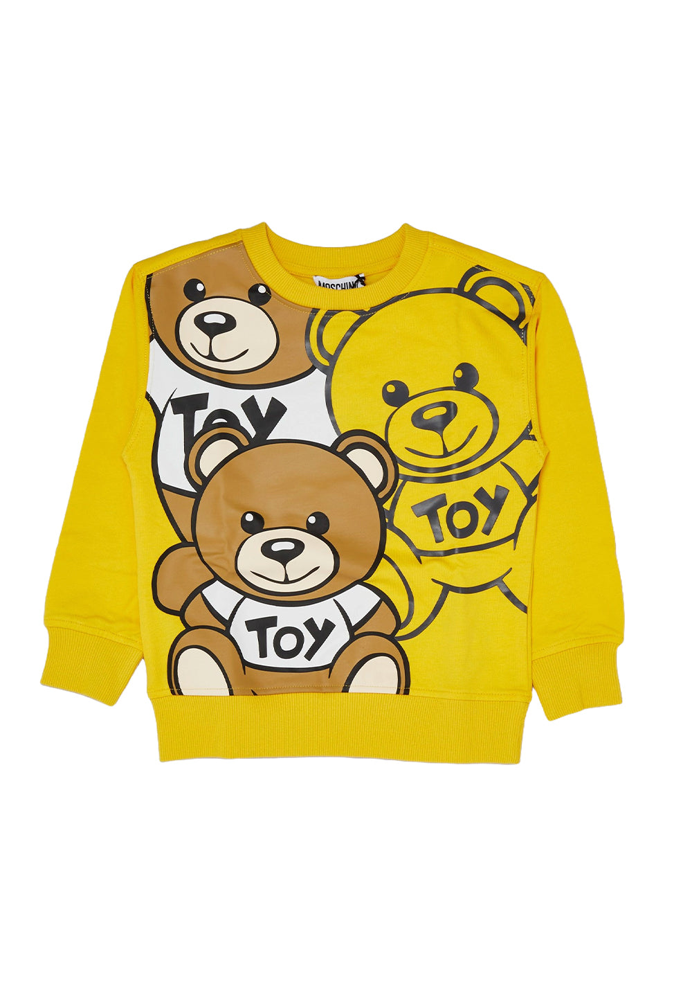 Sweat-shirt ras du cou jaune pour fille