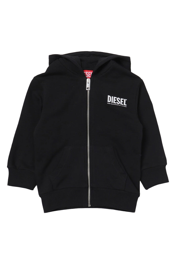 Sudadera negra con cremallera para niño